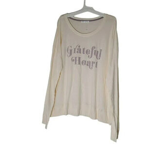 Sweet Soul clothing pulled over sweater ivory greatfull heart size XL women's